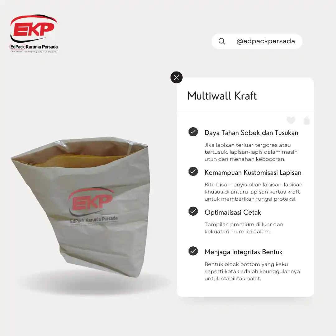 Karung Kertas Tipe BBOM Multiwall Kraft - Atas