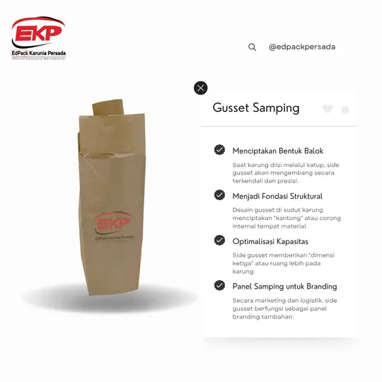 Karung Kertas Tipe Corong - Valve Paper Sack - Side Gusset