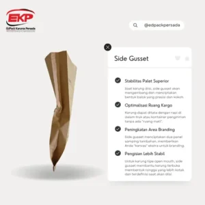 Karung Kertas Tipe Jahit Laminasi Alumunium Foil - Sewn Paper Sack Alumunium Foil Laminated - Side Gusset