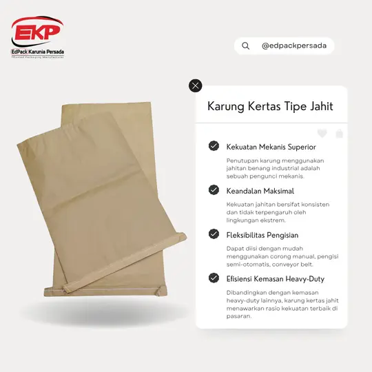 Karung Kertas Tipe Jahit - Sewn Paper Sack